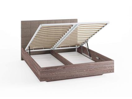 Кровать Сонум Luiza Ясень Ориноко + Кашемир Бежевый (с подъемным механизмом) 90х190