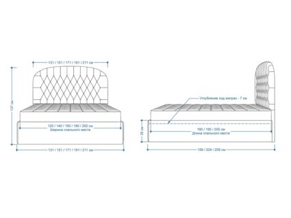 Кровать Lonax Венеция велюр Dolly-1 (с подъемным механизмом) 200х200