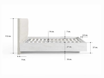 Кровать Сонум Vena Ясень Ориноко + Кашемир Латте (с подъемным механизмом) 160х200